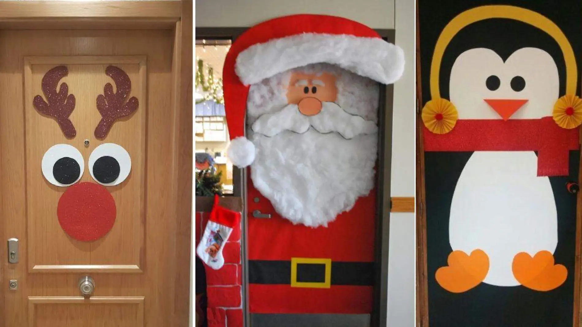 Cinco ideas para decoración de puertas en Navidad